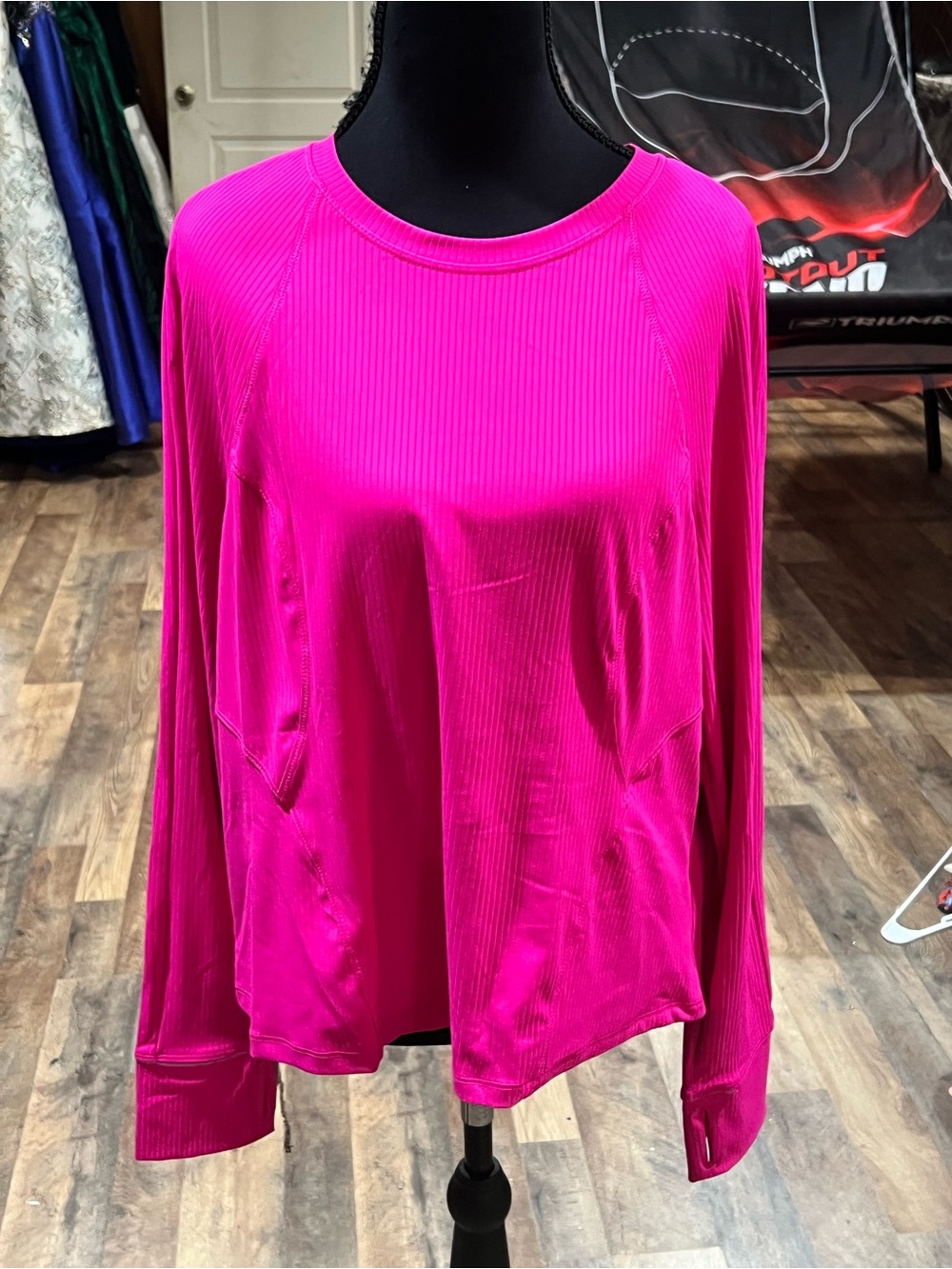 Spyder Women's Long Sleeve Ribbed Top - Hot Pink